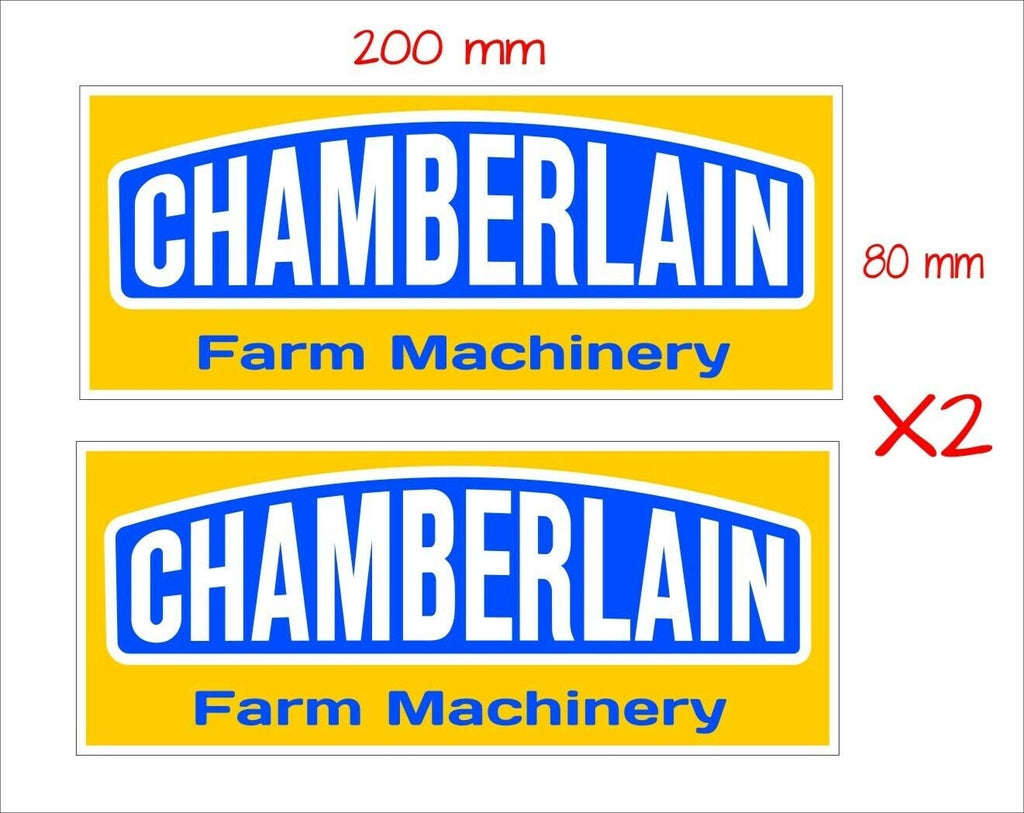 Chamberlain Stickers TWO (2) 200 x 80 mm each Blue