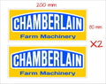 Chamberlain Stickers TWO (2) 200 x 80 mm each Blue