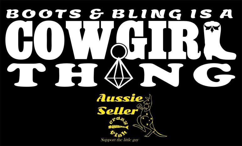 Boots & Bling funny vinyl decal 260 x 90 mm CONFIRM your color