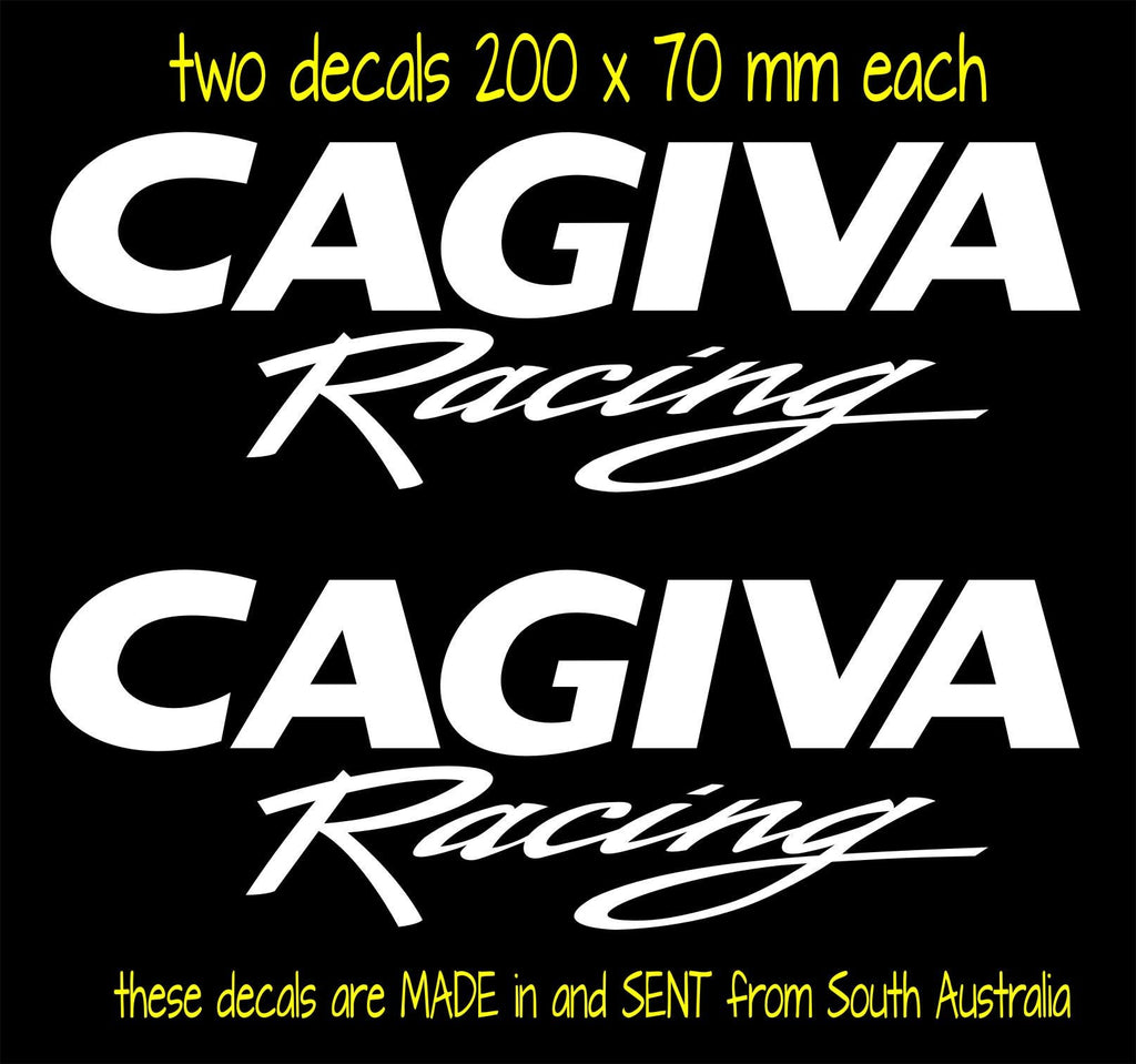 Cagiva Racing tank vinyl decals TWO (2) 200 x 70 mm each CONFIRM your color