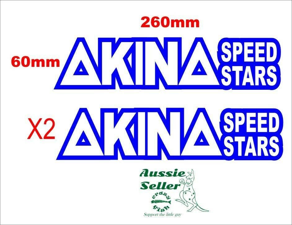 AKINA Speed Stars retro decals TWO (2) 260 x 60 mm each CONFIRM your color