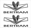 Bertram retro Boat decals TWO (2) 350 x 170 mm each CONFIRM your color