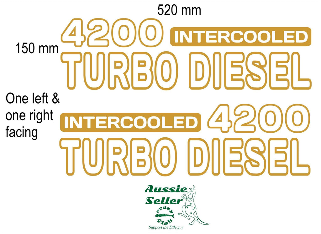 4200 Turbo Diesel decals TWO (2) 520 x 150 mm each CONFIRM your color