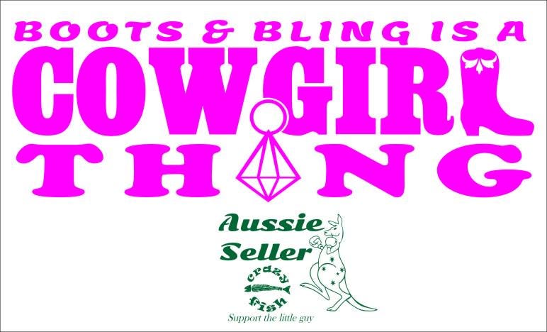 Boots & Bling funny vinyl decal 260 x 90 mm CONFIRM your color