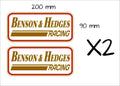 B&H Racing retro Stickers TWO (2) 200 x 90 mm each