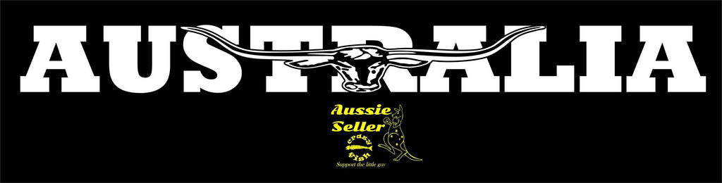 Australia longhorn banner vinyl decal  LARGE 1000 x 100 mm CONFIRM your color