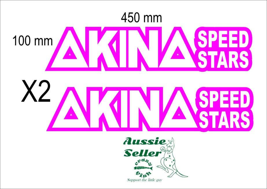AKINA Speed Stars retro decals TWO (2) 450 x 100 mm each CONFIRM your color