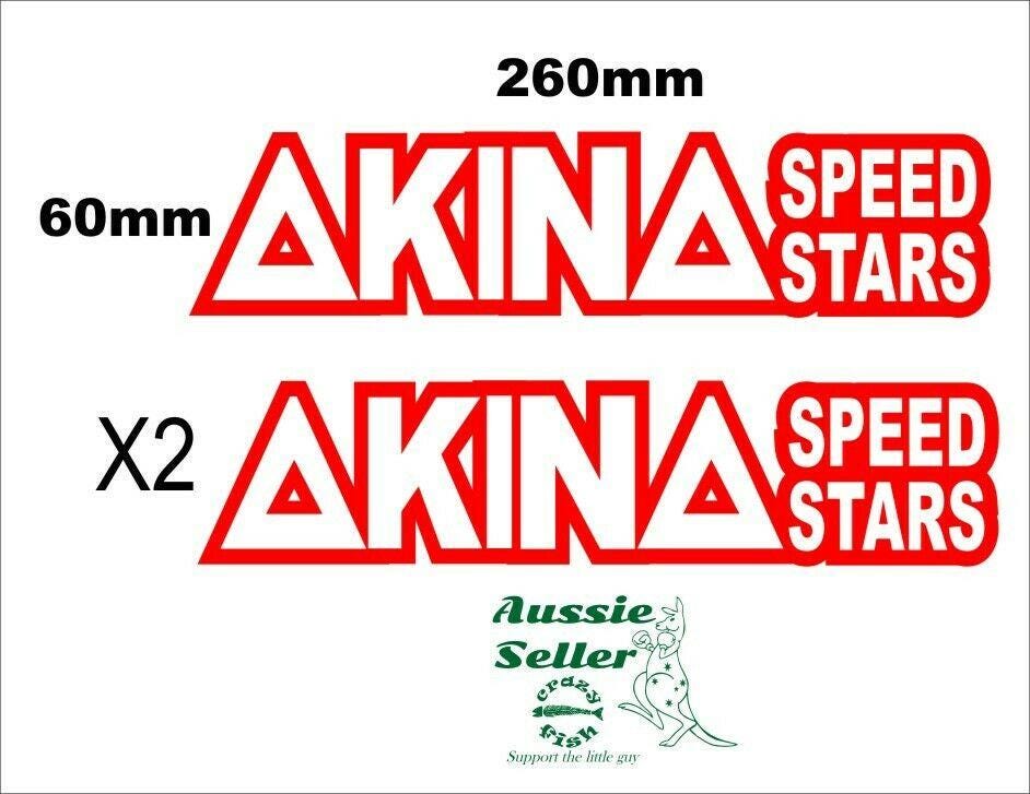 AKINA Speed Stars retro decals TWO (2) 260 x 60 mm each CONFIRM your color