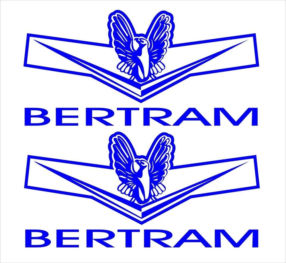 Bertram retro Boat decals TWO (2) 350 x 170 mm each CONFIRM your color