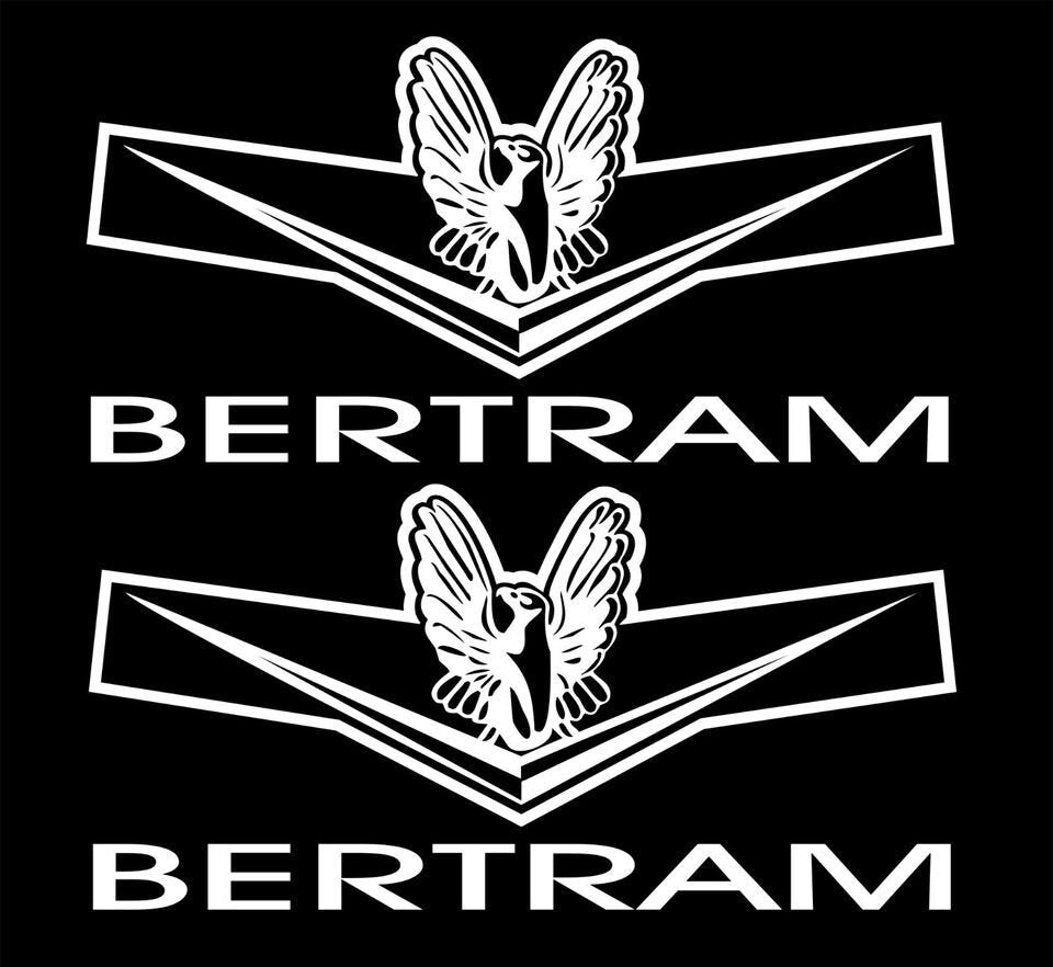 Bertram retro Boat decals TWO (2) 350 x 170 mm each CONFIRM your color