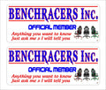 Benchracers funny  Stickers TWO (2) 195 x 80 mm each