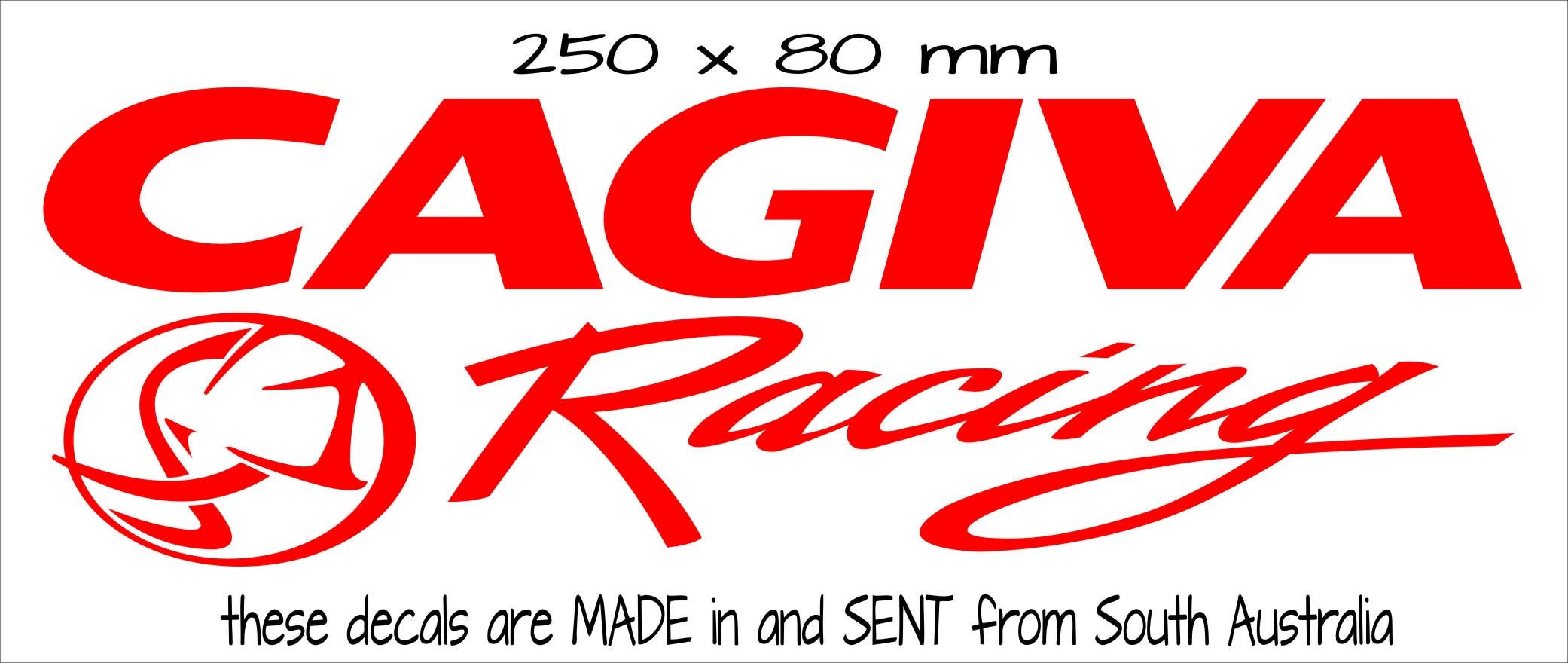 CAGIVA RACING vinyl decal 250 x 80 mm CONFIRM your color
