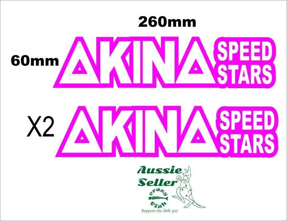 AKINA Speed Stars retro decals TWO (2) 260 x 60 mm each CONFIRM your color