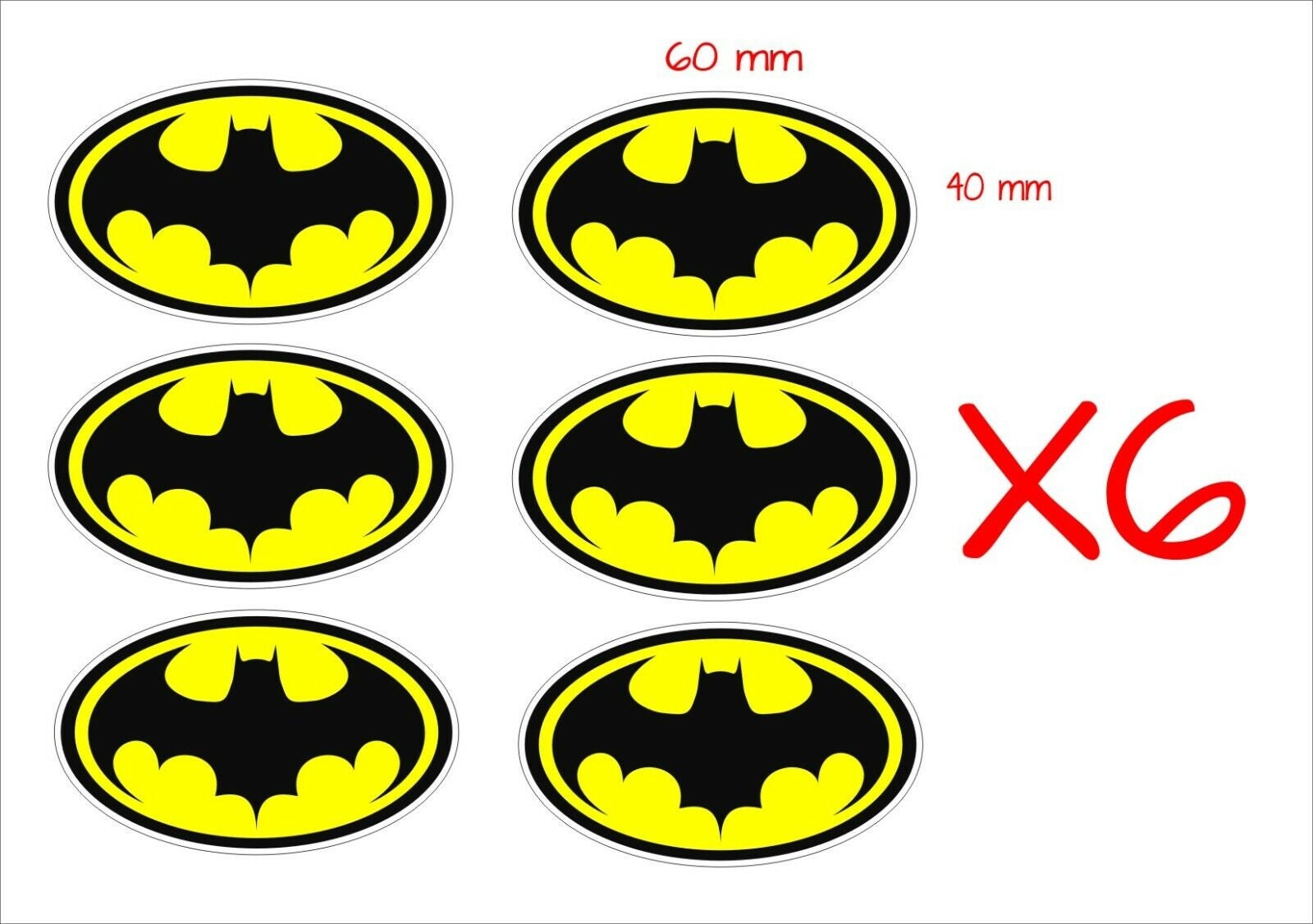 BAT Stickers SIX (6) 60 x 40 mm each