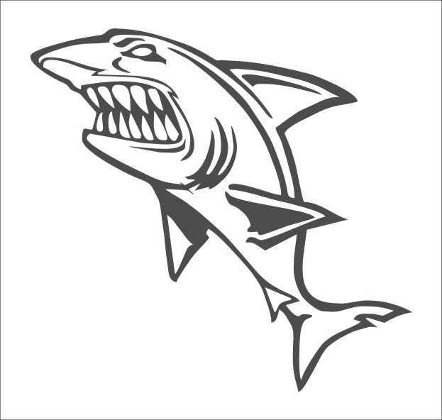ANGRY SHARK decal 220 x 130 mm CONFIRM your color