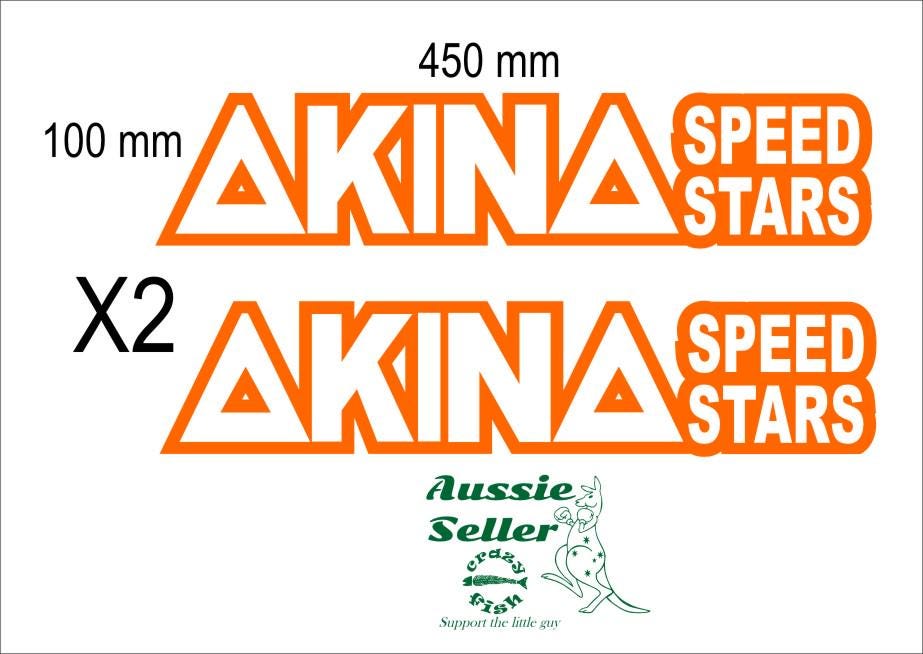 AKINA Speed Stars retro decals TWO (2) 450 x 100 mm each CONFIRM your color