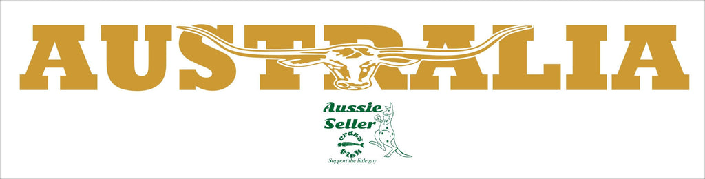 Australia longhorn banner vinyl decal  LARGE 1000 x 100 mm CONFIRM your color