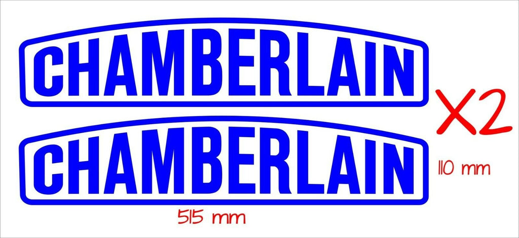 Chamberlain vinyl decals TWO (2) 515 x 110 mm each CONFIRM your color