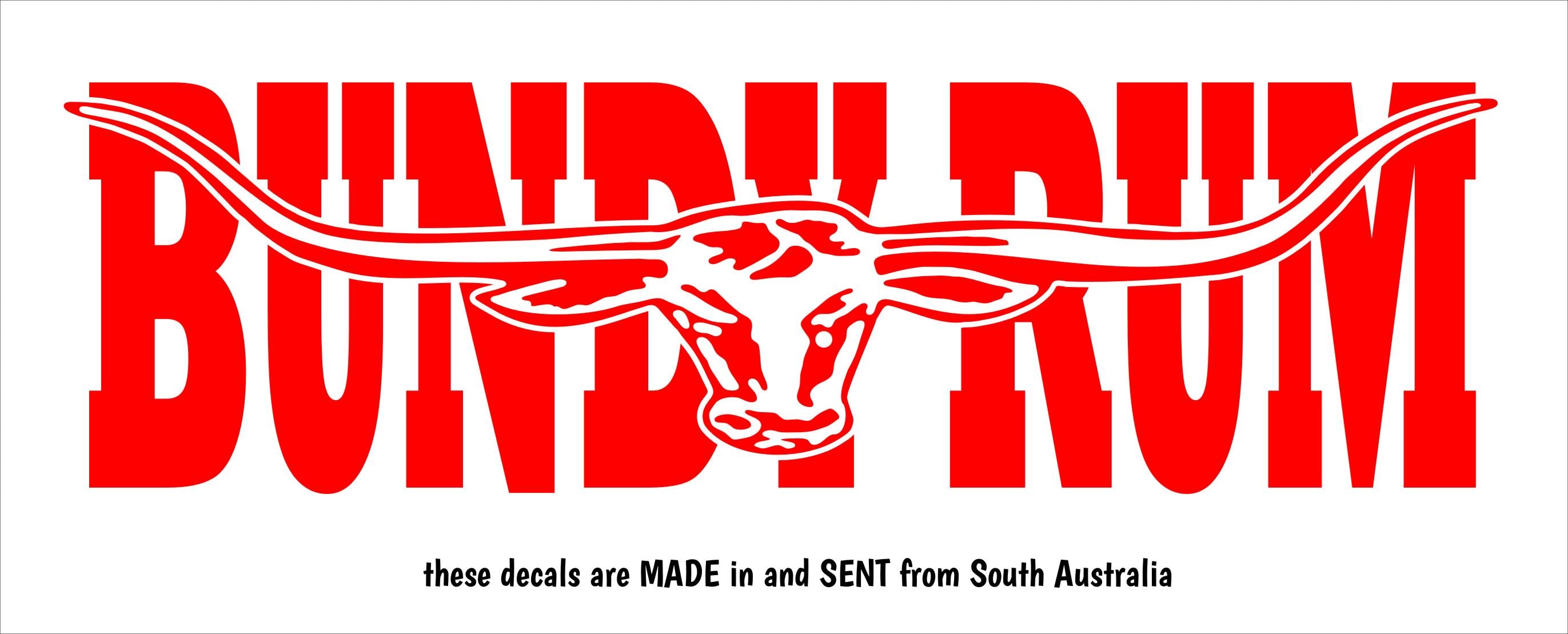 Bundy Rum  vinyl decal 260 x 75 mm CONFIRM your color