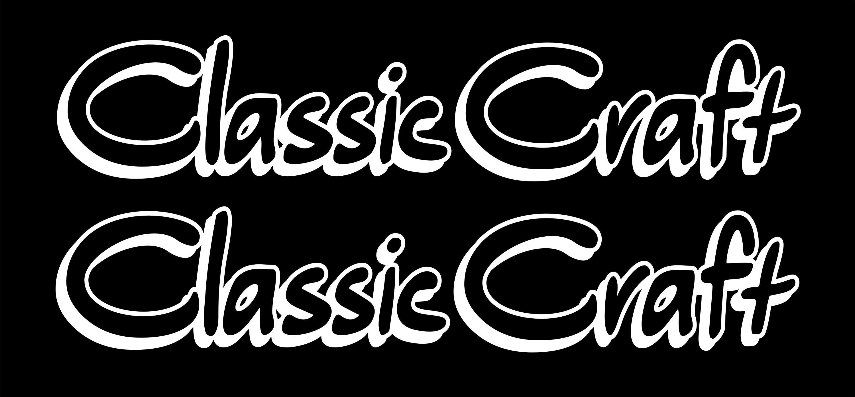 Classic Craft retro Boat decals TWO (2) 500 x 100 mm each CONFIRM your color