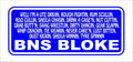 BNS BLOKE funny Sticker 295 x 125 mm