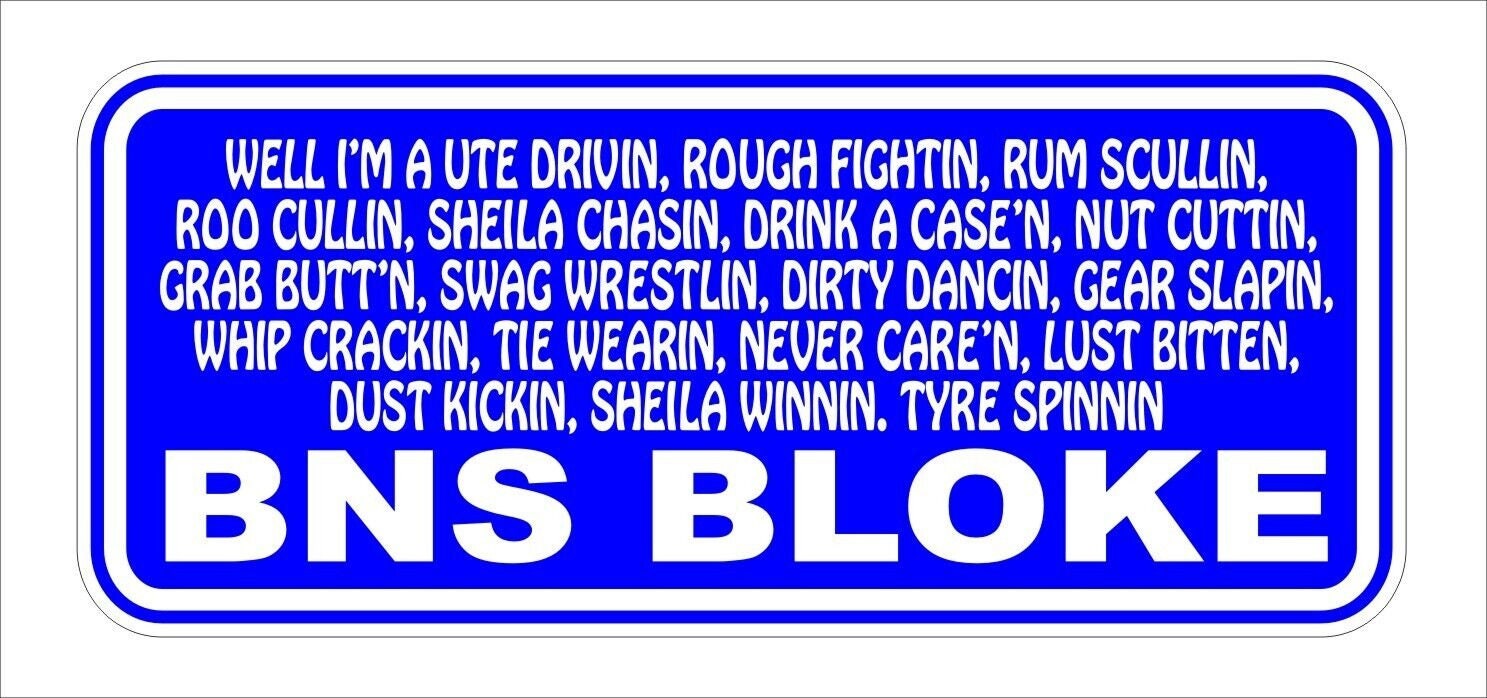 BNS BLOKE funny Sticker 295 x 125 mm