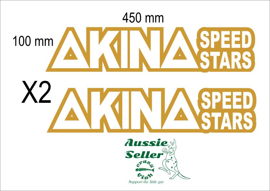 AKINA Speed Stars retro decals TWO (2) 450 x 100 mm each CONFIRM your color