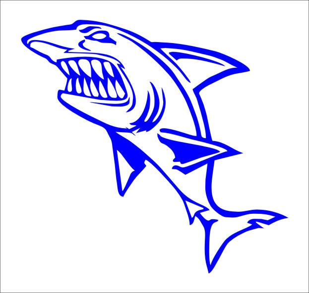 ANGRY SHARK decal 220 x 130 mm CONFIRM your color
