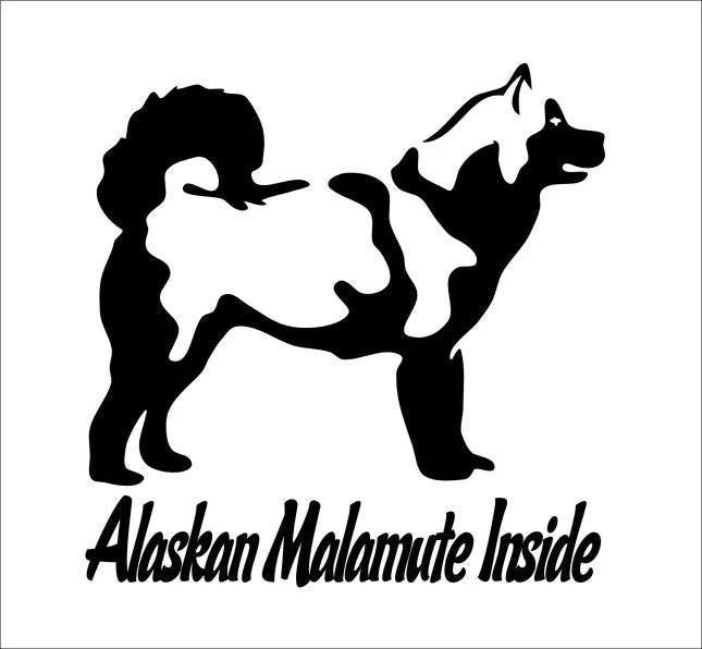 ALASKAN Malamute Inside vinyl decal 170 x 170 mm CONFIRM your color