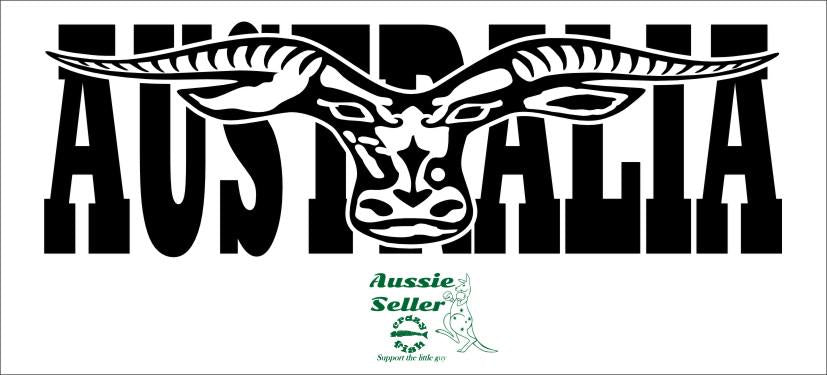 AUSTRALIA longhorn  vinyl decal  260 x 85 mm CONFIRM your color