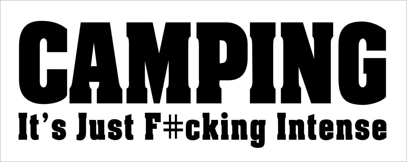 Camping funny vinyl decal 200 x 70 mm CONFIRM your color
