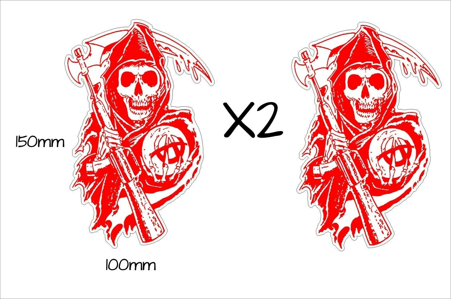Anarchy Stickers TWO (2) 150 x 100 mm each