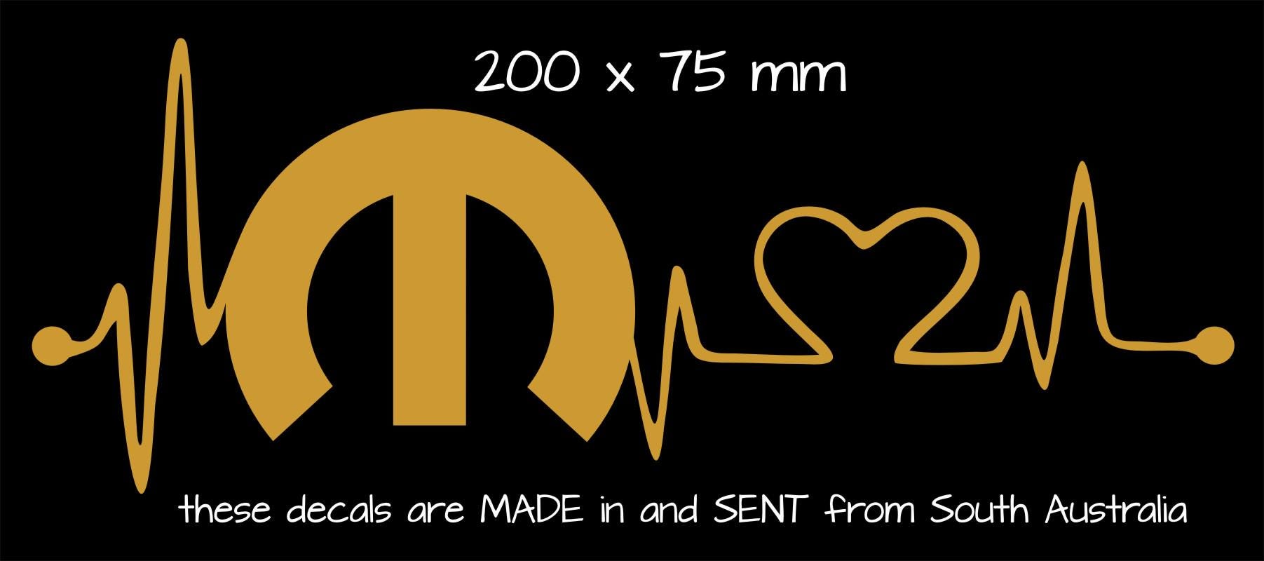 Chrysler Heartbeat retro vinyl decal 200 x 75 mm CONFIRM your color