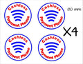 Cashless Payment Stickers FOUR (4) 80 mm each
