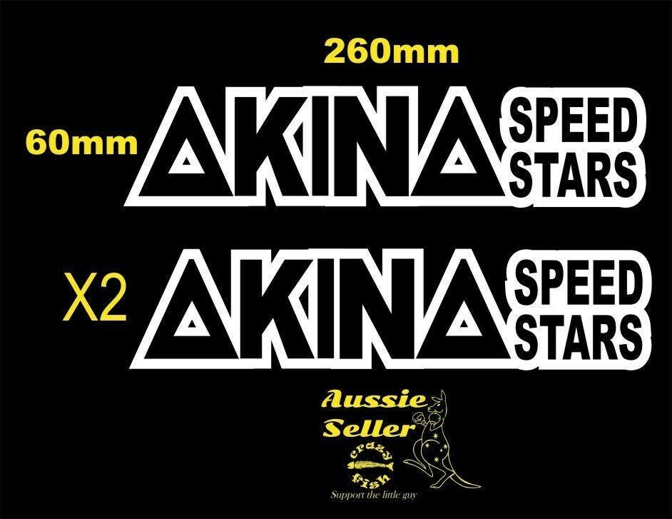 AKINA Speed Stars retro decals TWO (2) 260 x 60 mm each CONFIRM your color