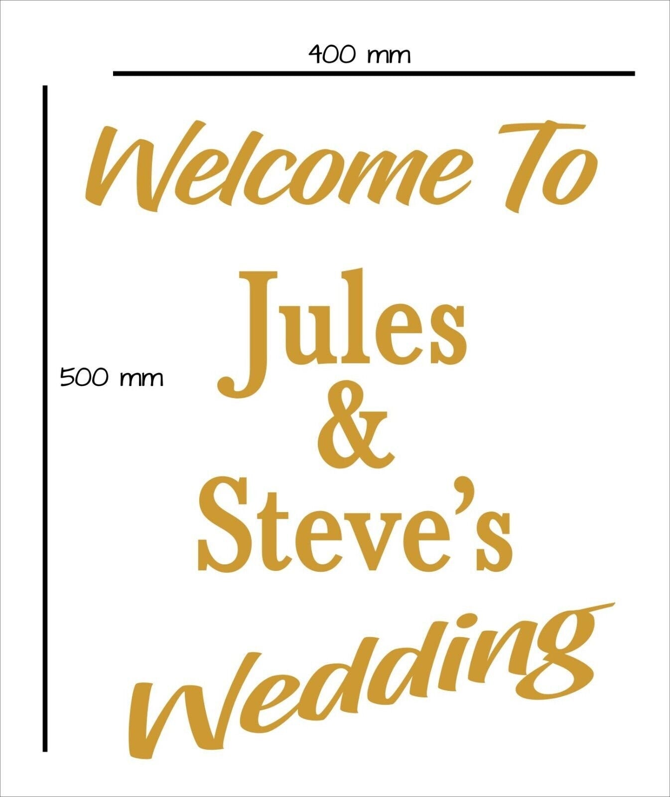 Birthday, Wedding or Special Occasion vinyl decal 500 x 400 mm