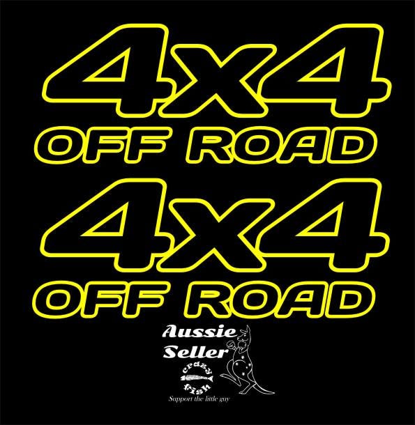 4X4 OFF ROAD decals Two (2) 250 x 100 mm each CONFIRM your color