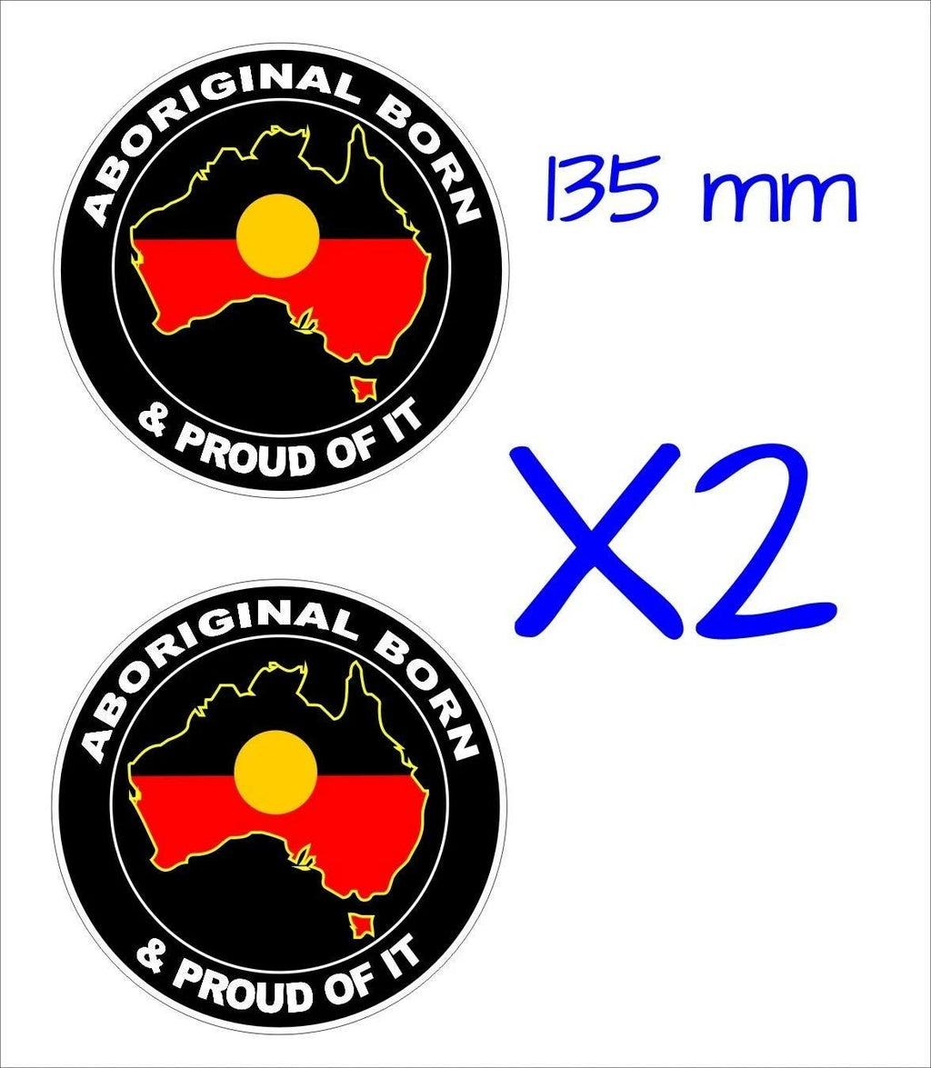 Aboriginal Proud Stickers TWO (2) 135 mm each