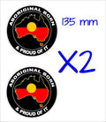 Aboriginal Proud Stickers TWO (2) 135 mm each