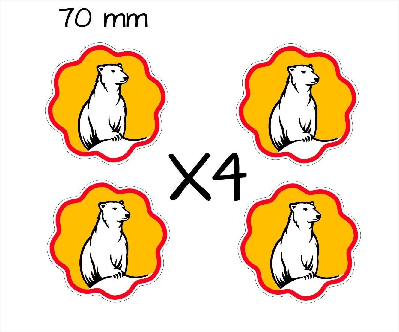 Bundy Bear Stickers FOUR (4) 70 mm each