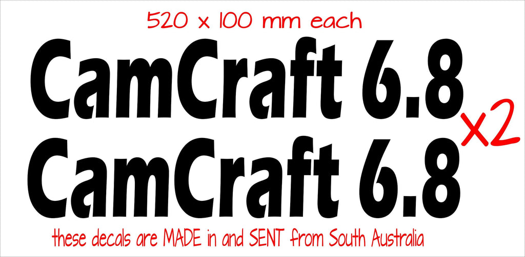 CamCraft retro  Boat decals TWO (2) 520 x 100 mm each CONFIRM your color