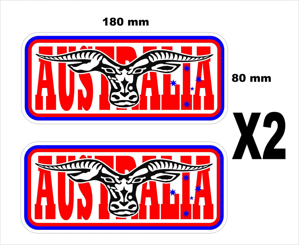 AUSTRALIA Longhorn  Stickers TWO (2) 180 x 80 mm each