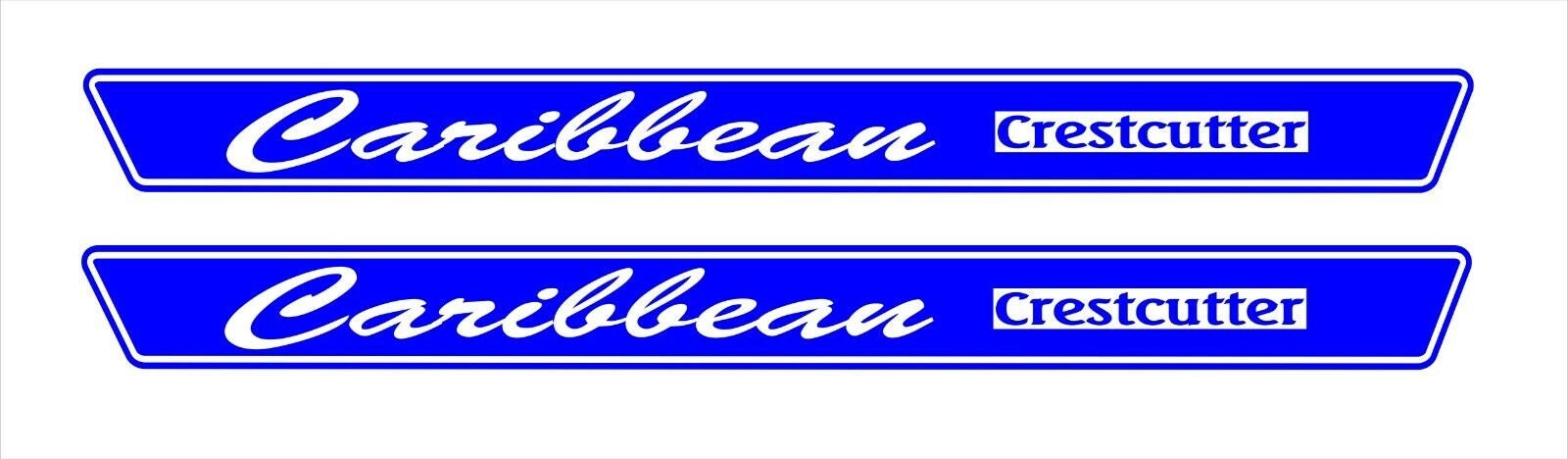 Caribbean Crestcutter Boat decals TWO (2) 1100 x 100 mm each CONFIRM your color
