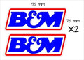 B&M Stickers TWO (2)  195 x 75 mm each