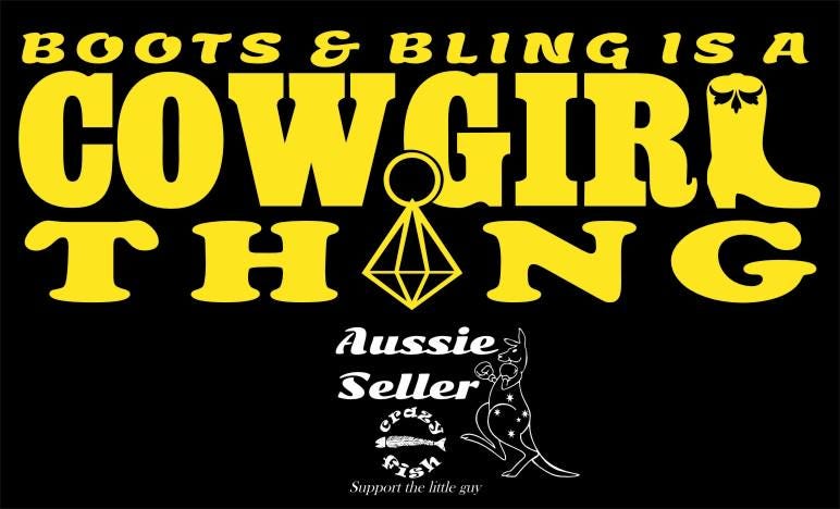 Boots & Bling funny vinyl decal 260 x 90 mm CONFIRM your color