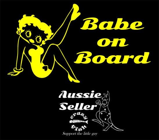 Babe On Board vinyl decal 220 x 115 mm CONFIRM your color