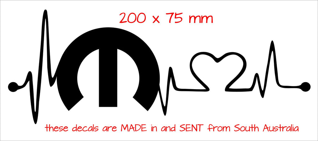 Chrysler Heartbeat retro vinyl decal 200 x 75 mm CONFIRM your color