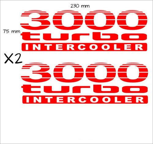 3000 Turbo decals TWO (2) 230 x 75 mm each CONFIRM your color