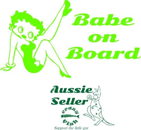 Babe On Board vinyl decal 220 x 115 mm CONFIRM your color