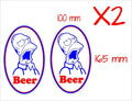 Beer funny Stickers TWO (2) 165 x 100 mm each
